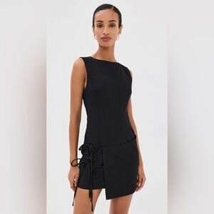 Lioness Black Mini Dress with Side Tie NWT